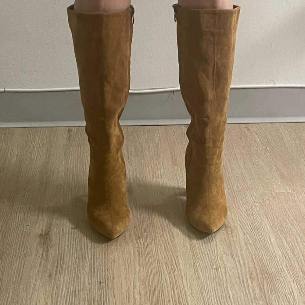 Brown high heel Knee length boots